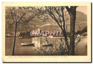 Old Postcard Surroundings Annecy Duingt Le Chateau and Lake