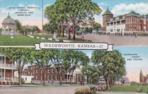 Kansas Wadsworth Band Stand Hospital Library Barrack Mess hall and Chapel