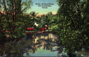 Florida Fort Lauderdale Beautiful Canal Scene Curteich