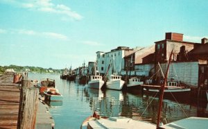 Postcard Avery Active Seaport With Ships Of All Types At Anchor Portland Maine