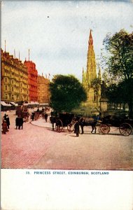 Vtg Edinburgh Scotland Princess Street Sir Walter Scott Monument 1910s Postcard