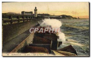 Postcard Old Marseille La Jetee Effect of Waves