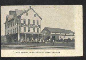 STEVENS PENNSYLVANIA PA. LUTZ'S HARDWARE STORE CARRIAGE SHOP VINTAGE POSTCARD