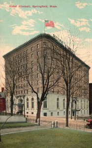 Vintage Postcard 1910's Hotel Kimball Bldg. Springfield Massachusetts Structure