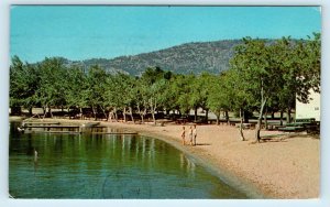 OSOYOOS, BC, Canada ~ LAKE SCENE Boys, ROWBOAT 1969 Postcard