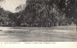 Vintage Postcard 1900's Entrance to Seaside Park Bridgeport Connecticut CT