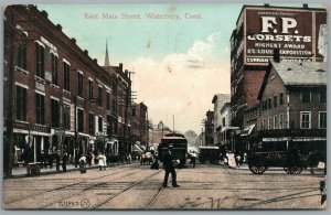 WATERBURY CT EAST MAIN STREET ANTIQUE POSTCARD