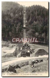 Auvergne Old Postcard funicular Charlanne (cows)