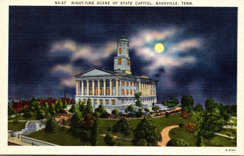 Tennessee Nashville State Capitol At Night