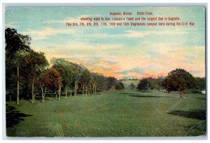 1911 State Field Showing Walk Gov Lincoln Tomb Augusta Maine ME Vintage Postcard