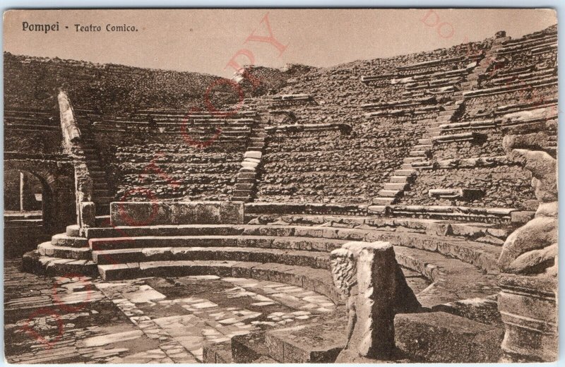 c1910s Pompeii Italy Comedy Theatre Ancient Ruins Teatro Comico Brunner PC A151