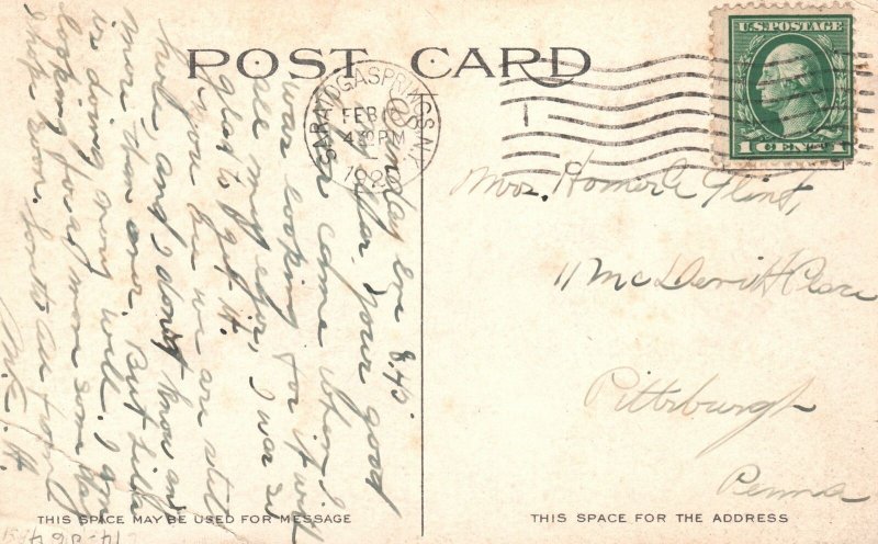Vintage Postcard 1920's Episcopal Church Parish Saratoga Springs New York NY