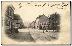 Old Postcard Crevecoeur en Auge Carrefour Caen road