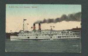 1916 Post Card Steamer R & O Navigation From Quebec Canada