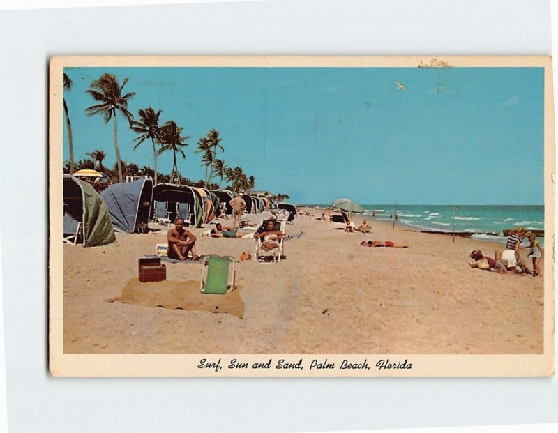 Postcard Surf Sun and Sand Palm Beach Florida USA