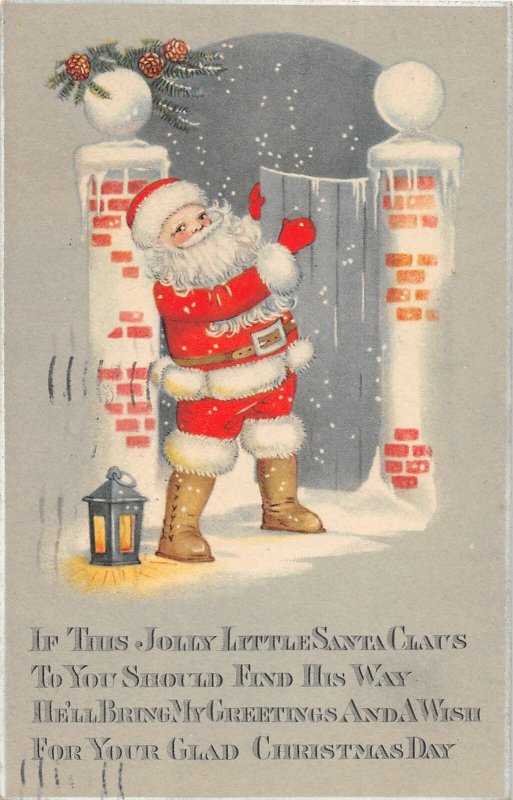 F97/ Santa Claus Christmas Postcard c1910 Smile Lantern Alliance Ohio 4