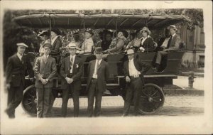 Salt Lake City UT Site Seeing Tourist Bus c1920 Unused Real Photo Postcard