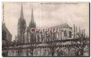 Old Postcard Quimper The Cathedral and the elders Remparts