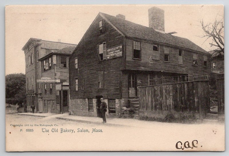 Salem Mass Old Bakery 1905 Man Buildings Adv Massachusetts Postcard L29
