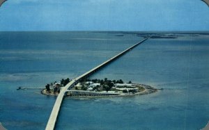 USA Aerial View Pigeon Key Seven Mile Bridge Key West Florida Chrome 08.67
