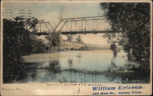 Dallas Texas TX Trinity River and Bridge c1910 Vintage Postcard