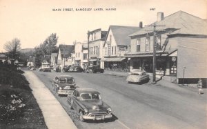 Rangeley Lakes Maine Main Street, Rexall Drug Store, Vintage Postcard U19244
