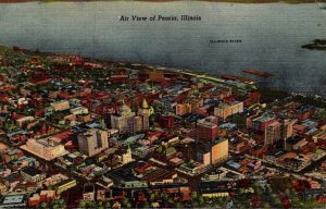 Illinois Peoria Aerial View  1940 Curteich