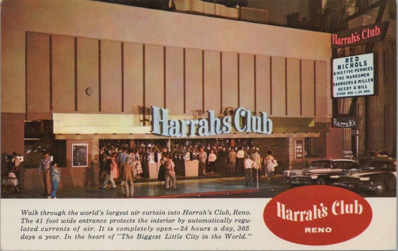 Postcard Harrah's Club Reno Nevada NV