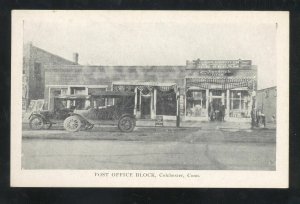 COLCHESTER CONNECTICUT CT. US POST OFFICE OLD CARS VINTAGE POSTCARD