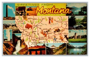 Postcard QSL Radio Card From MT Greetings From Montana Map 