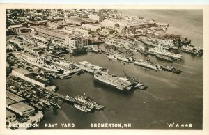 Postcard RPPC Washington Bremerton Naval Yard Aerial View Views VI A448 23-3484