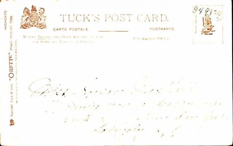 HIGHGATE UK PARLIAMENT HILL-MERTON LANE~TUCK OILETTE~RAISED SURFACE POSTCARD