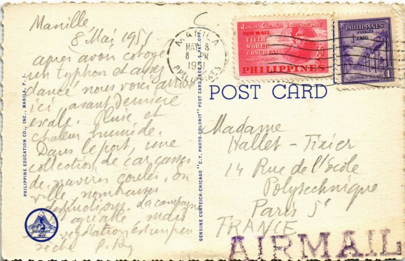 PC CPA PHILIPPINES, ZIGZAG, BAGUIO, Vintage Postcard (b19041)