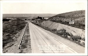 Chamberlain South Dakota RPPC Hiway Highway 16 Real Photo 1940 Postcard KJ2