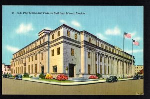 Florida MIAMI U.S. Post Office and Federal Building older cars LINEN