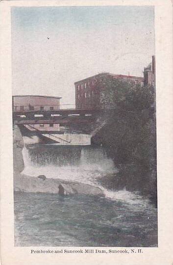 New Hampshire Swanzey Pembroke And Suncook Mill Dam 1912