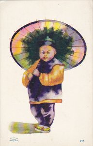 Oriental Child With Parasol