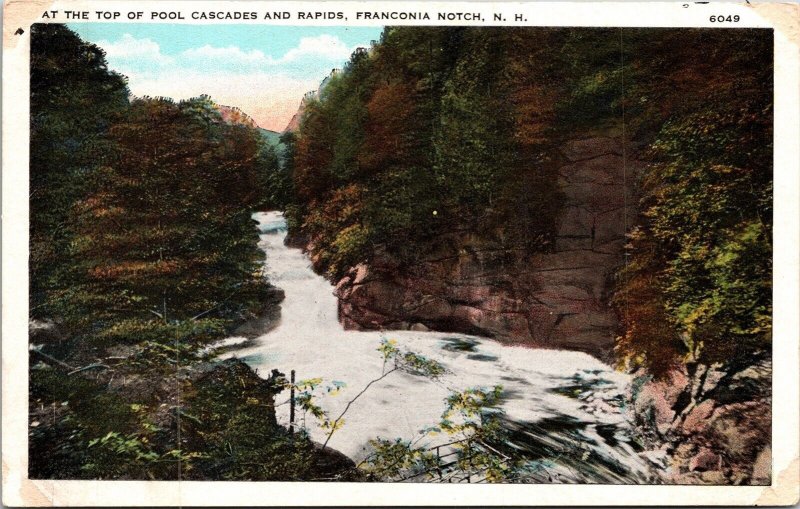 Top Pool Cascades Rapids Franconia Notch New Hampshire NH Postcard Divided Back 