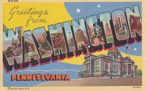Washington Pennsylvania PA Large Letter Postcard A18