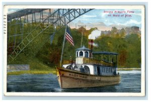 1917 Seeing Niagara Falls on Maid of the Mist Steamboat Posted Postcard