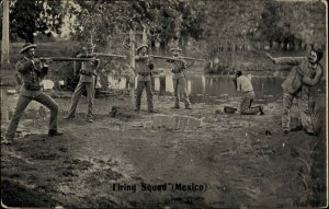 Mexican Revolution Firing Squad in Mexico Guns McCabre c1910 Postcard