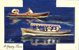 Raphael Tuck Platform Cutout Ellam Boats Postcard