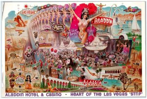 Las Vegas Nevada NV Postcard Oversized Aladdin Hotel And Casino Las Vegas c1960s