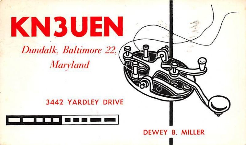 KN3UEN Baltimore, MD, USA QSL 1963 