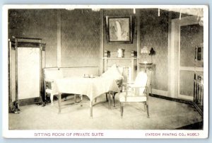 Nara Prefecture Japan Postcard Sitting Room of Private Suite Nara Hotel c1950's