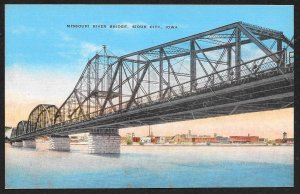 Missouri River Bridge Sioux City Iowa Unused c1930s