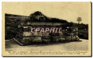 Postcard Old Approx Verdun high monument at the intersection of Ste Fine Pres...