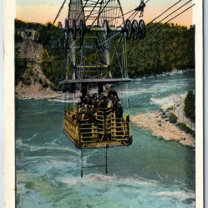 c1920s Niagara Falls Aero Cable Car Machine Tourist Crowd Bridge Railway PC A205
