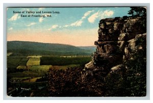 Scene of Valley and Lovers Leap, East of Frostburg MD c1920 Postcard L18