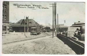 Sioux Falls  SD Milwaukee Railroad Station Train Depot Postcard